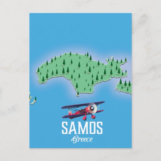 Samos Grieks Eiland kaart (Voorkant)