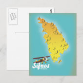 Samos Grieks Eiland kaart Ansichtkaart (Voorkant / Achterkant)