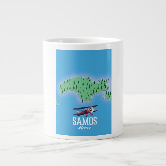 Samos Grieks Eiland kaart Grote Koffiekop (Voorkant)