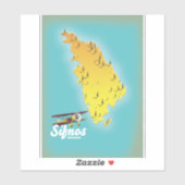 Samos Grieks Eiland kaart Sticker (Vel)