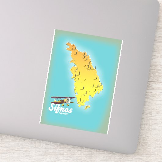Samos Grieks Eiland kaart Sticker (Detail)