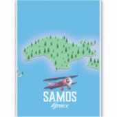 Samos Grieks Eiland kaart Sticker (Voorkant)