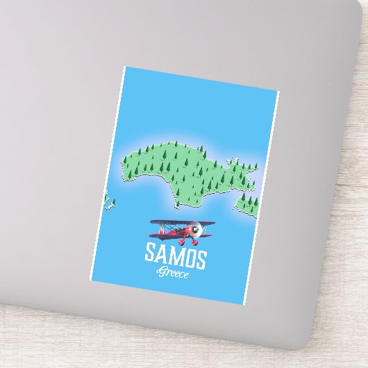 Samos Grieks Eiland kaart Sticker (Detail)