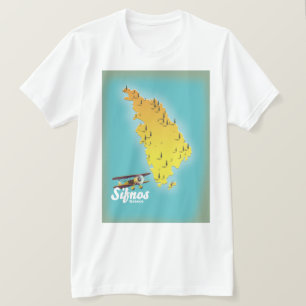 Samos Grieks Eiland kaart T-shirt