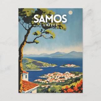 Samos Travel Poster Briefkaart