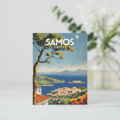 Samos Travel Poster Briefkaart (Staand voorkant)