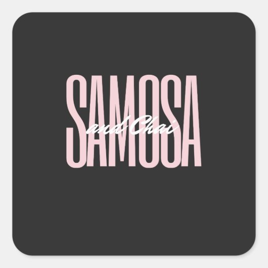 samosa en chai T-Shirt Vierkante Sticker (Voorkant)