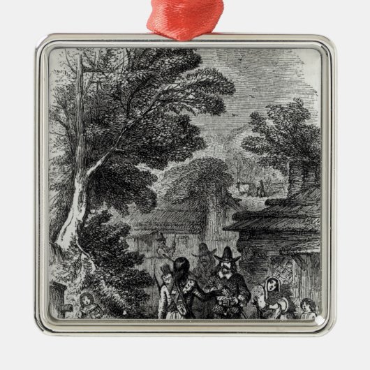 Samoset, de Indiase bezoeker Metalen Ornament (Voorkant)