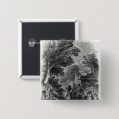 Samoset, de Indiase bezoeker Vierkante Button 5,1 Cm (Voorkant /achterkant)