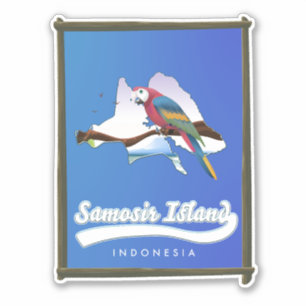 Samosir eiland Indonesië reis kaart Sticker
