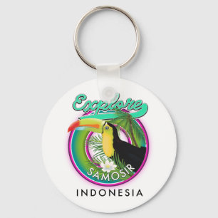 Samosir indonesië reis logo verkennen sleutelhanger