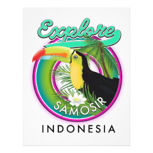 Samosir Indonesië reislogo verkennen Foto Afdruk