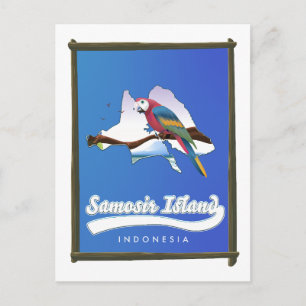 Samosir Island Indonesia reiskaart Feestdagenkaart