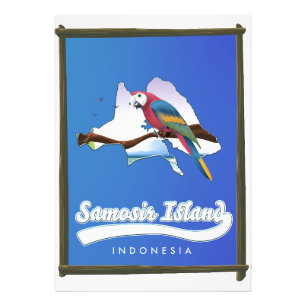Samosir Island Indonesia reiskaart Foto Afdruk