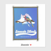 Samosir Island Indonesia reiskaart Sticker (Vel)