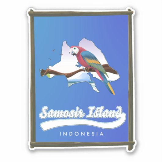 Samosir Island Indonesia reiskaart Sticker (Voorkant)