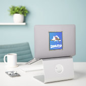 Samosir Island Indonesia reiskaart Sticker (Laptop op bureau)