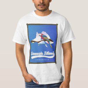 Samosir Island Indonesia reiskaart T-shirt