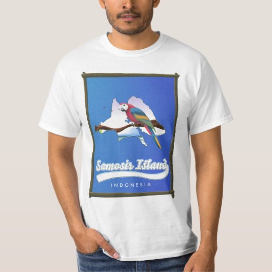 Samosir Island Indonesia reiskaart T-shirt (Voorkant)