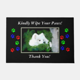 Samoyed 18x24-inch of 24x36-inch "Wipe Your Paws"- Deurmat