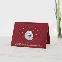 Samoyed 5X7-gevouwen Valentijn-kaart Bedankkaart