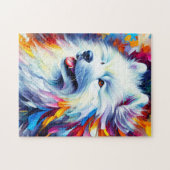 Samoyed acrylprint | Kleurrijk | Levendig Legpuzzel (Horizontaal)