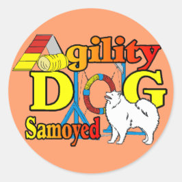 Samoyed Agility Gifts Ronde Sticker
