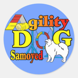 Samoyed Agility Gifts Ronde Sticker