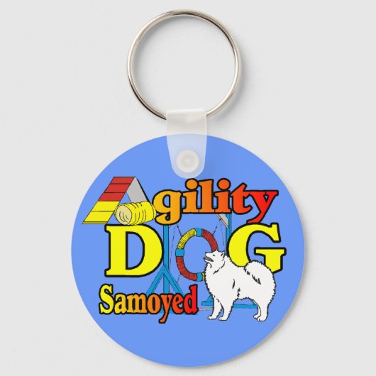 Samoyed Agility Gifts Sleutelhanger (Voorkant)