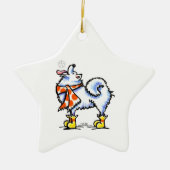 Samoyed American Eskimo Dog Snowflake Keramisch Ornament (Voorkant)