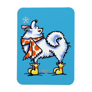 Samoyed American Eskimo Dog Snowflake Magneet