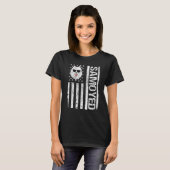 Samoyed Amerikaanse Vlag Funny Samoyed Eigenaar Ho T-shirt (Voorkant volledig)