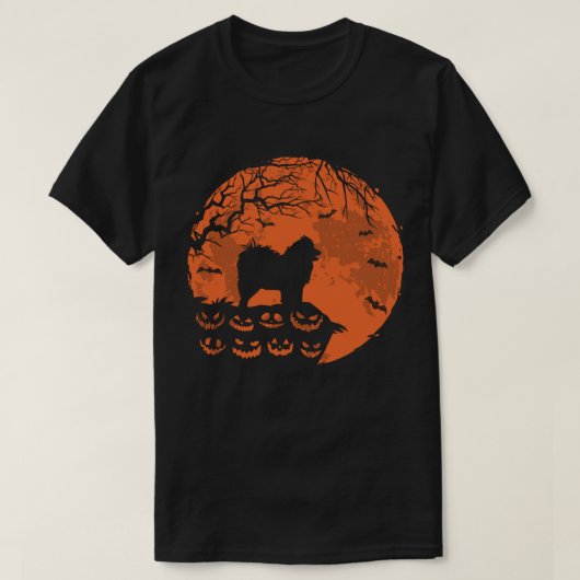 Samoyed and Moon Halloween Costume Funny Dog Lover T-shirt (Design voorkant)