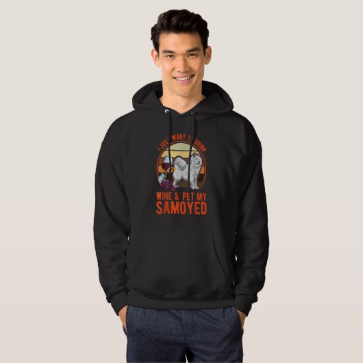 Samoyed And Wine Hoodie (Voorkant volledig)