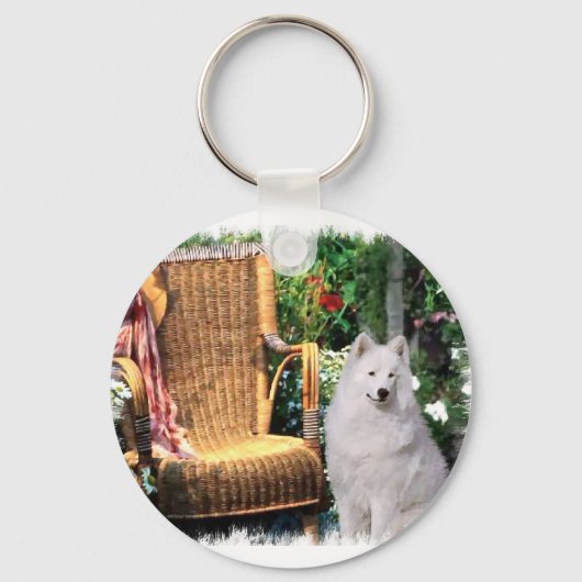 Samoyed Art Gifts Sleutelhanger (Voorkant)