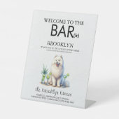 Samoyed Bar Reclamebord Met Voetstuk (Voorkant)