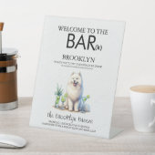Samoyed Bar Reclamebord Met Voetstuk (Insitu)