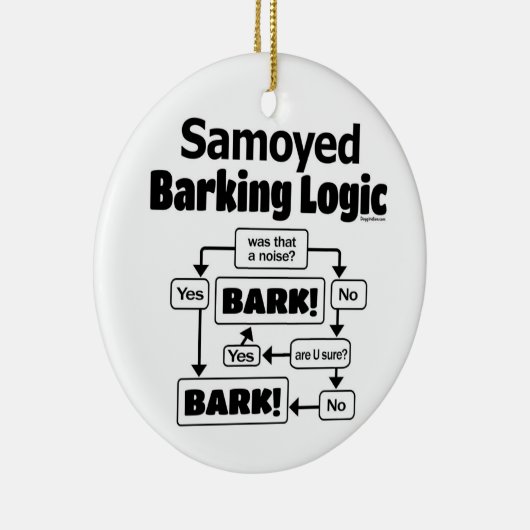 Samoyed Barking Logic Keramisch Ornament (Rechts)