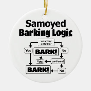 Samoyed Barking Logic Keramisch Ornament