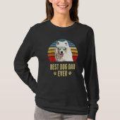 Samoyed Best Dog Pap Ever Retro Sunset T-shirt (Voorkant)