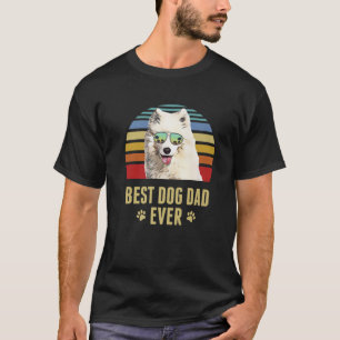 Samoyed Beste Hond Papa Ooit Retro Zonsondergang T-shirt