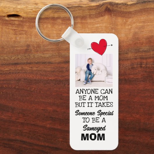 Samoyed...Beste mama, aangepaste dubbelzijdige Sle Sleutelhanger (Voorkant)