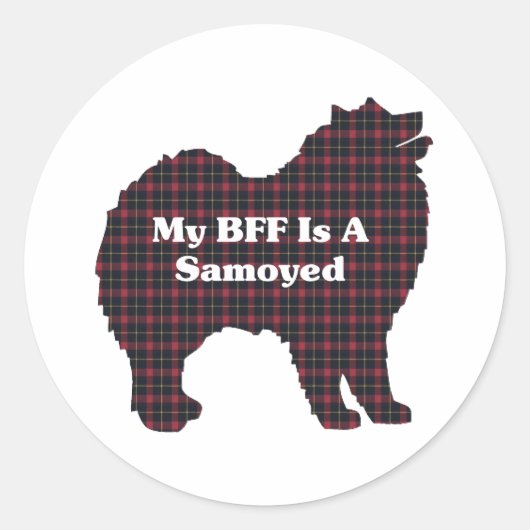 Samoyed BFF-cadeautjes Ronde Sticker (Voorkant)