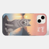 Samoyed bij het meer iPhone hoesje (Achterkant horizontaal)