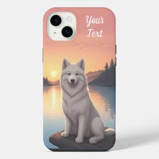 Samoyed bij het meer iPhone hoesje (Achterkant)