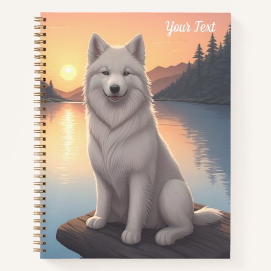 Samoyed bij het meer notitieboek (Voorkant)
