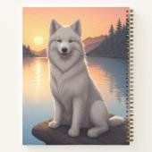 Samoyed bij het meer notitieboek (Achterkant)