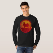 Samoyed Bjelkier Dog Retro Sunset T-shirt (Voorkant volledig)