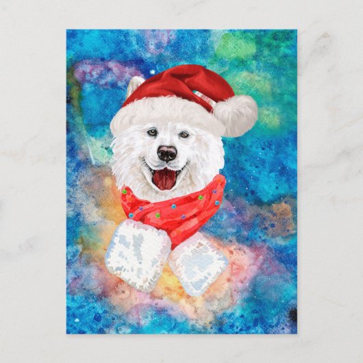 Samoyed Breed Dog Kerstmis Feestdagenkaart (Voorkant)