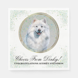 Samoyed bruiloft servetten met honden Foto